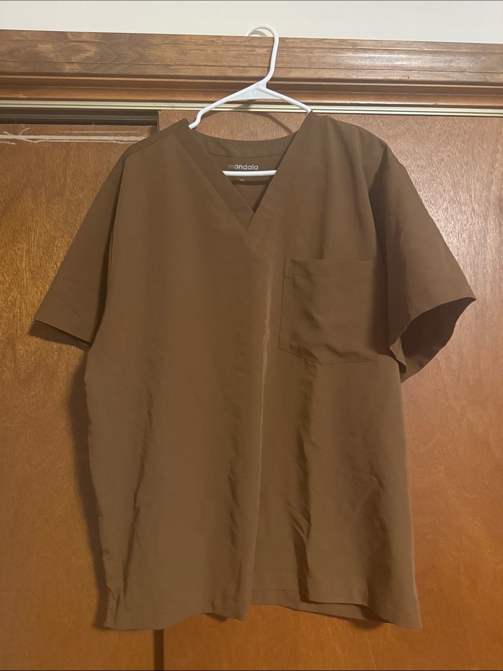 Mandala Brown V-Neck Short Sleeve Pocket Tee for Men